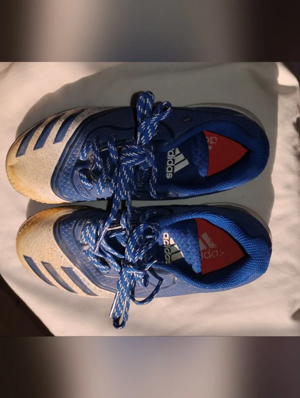 Adidas Blue Lace-Up Athletic Cleats with White Accents - Size 1.5
